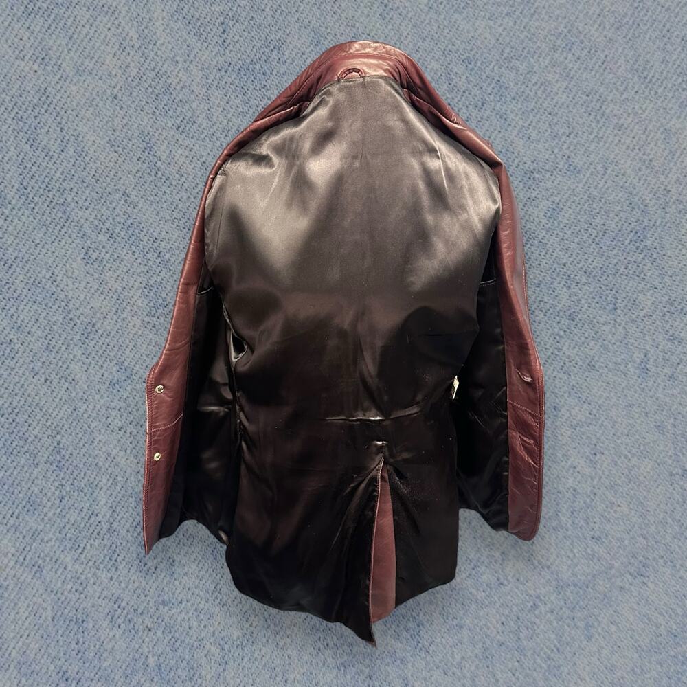 Vintage London Fog Men’s Burgundy Leather Blazer - Size 44 Regular - Picture 4 of 6